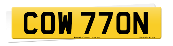 Registration number COW 770N